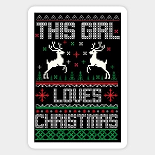 This Girl Loves Christmas Sweater Magnet